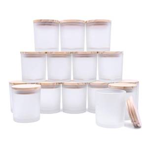 lot 15711 image: SHOWIN 8 OZ Thick Candle Jars for Making Candles 15 Pcs, White Empty Jars with Wood Lids for Candle Making, Sample Container,Frosted White