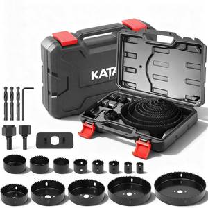 lot 15719 image: KATA Hole Saw Kit, 20PCS Hole Saw Set with 34-6(19-152mm) Multi-Size Saw Blades, Precision Hole Saw Drill Bit Kit with Mandrels & Solid Storage Case Cutting for Drywall, Soft Wood, PVC, Plastic