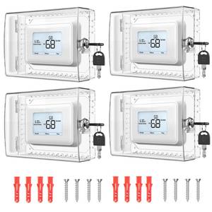 lot 15727 image: Gedreew 4 PCS Large Thermostat Lock Box Cover with Key, Clear Thermostat Cover with Lock Compatible with Home Thermostat On Wall, AC Lock Box Cover with Key Fits Thermostats 5 H x 6 W or Smaller