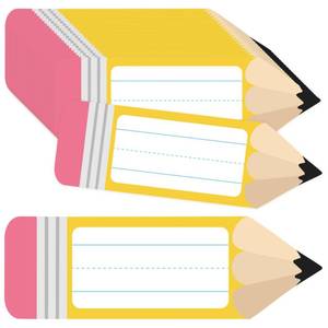 lot 16427 image: 56 Pcs Name Tags for Desk Pencils Classroom Names Label Sticker Back to School Locker Name Tag Plate Colorful Desk Names Tag for Bulletin Board Teacher First Day of School Student Party Decor