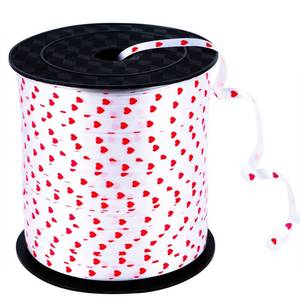 lot 16436 image: Coobey 300 Yards Curling Ribbon Heart Balloon Ribbons Roll Crimps Ribbon for Valentines Day Party Festival, Balloon Gift Wrapping, Art Craft, 5mm (White)