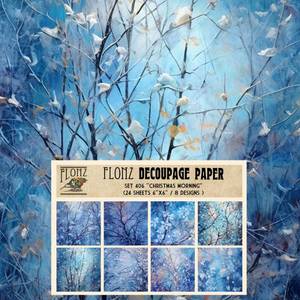 lot 16443 image: Decoupage Paper Pack (24 Sheets 6x6) Christmas Morning # Vintage Styled Pattern Paper for Decoupage, Craft and Scrapbooking