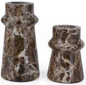 lot 16449 image: Vixdonos Marble Candle Holder Set of 2 Taper Candle Candlestick Mantle Candle Stand for Home Decor,Wedding,Party and Table Centerpieces(Brown)
