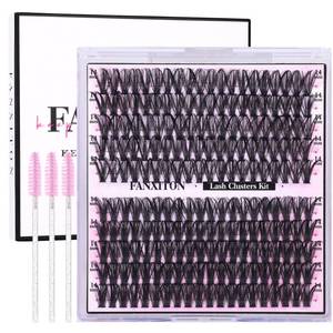 lot 16451 image: DIY Lash Extension Kit Natural Look Wispy Lash Clusters D Curl 40D50D 14MM Eyelash Extension Kit Individual Lashes Lash Cluster Kit For Beginners (No Glue)