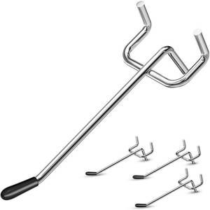 lot 16455 image: WIESVOP Pegboard Hooks, 25 Pack 4 inch Peg Board Organizer Accessories for Hanging Fit 18 Metal Peg Board Hooks for Garage, Workshop, Office, Craft Storage, Kitchen