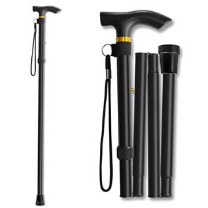 lot 16481 image: Walking Cane, Folding Cane for Man & Women, Portable Lightweight  5-Level Adjustable Height, Collapsible Cane for Seniors Balancing Mobility Aid