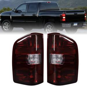 lot 17674 image: MAYELLO Smoked Red Tail Lights wBulbs Compatible with 2007-2013 Chevrolet Silverado 1500, 2007-2014 Chevy Silverado 2500 3500 Single Rear Wheel, Plug & Play Rear Lamps