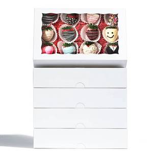 lot 17684 image: SLShePack 50 Pack 9 � x 6 x 2 Cookies Macaron Boxes for 12, Bakery Cakesicle Chocolate Covered Strawberries Boxes with Window Ore Cocoa Bombs Pastry Chocolate Boxes