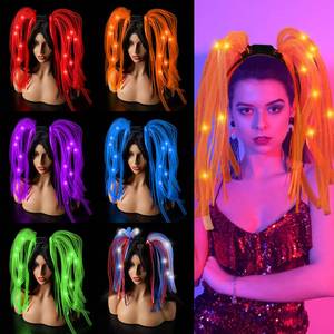 lot 17694 image: Jerify 6 Pcs Glow in The Dark Headband LED Hairband Flashing Party Multicolor Accessories for Rave Carnival Neon, 6 Colors