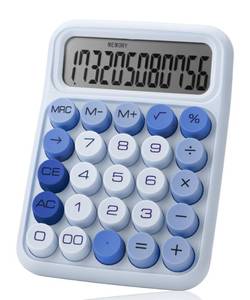 lot 18221 image: Mr. Pen- Mechanical Switch Calculator, 12 Digits Large LCD Display, Sky Blue Calculator Big Buttons