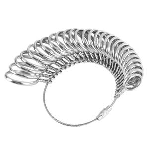 lot 18229 image: NuLink Ring Sizer Measuring Tool Stainless Steel Finger Rings Gauge 0-13 Sizing Measuring with Half Size 27 Pcs
