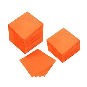 lot 18234 image: 100 Pack Cocktail Napkin 2-Ply Dessert Napkins Folded 5 x 5 Inches Disposable Napkins for Dinner Wedding Birthday Party Bridal Anniversary Reception Event (100, Orange)