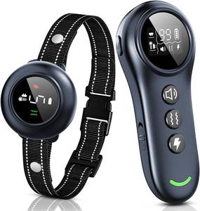 lot 18237 image: 2-in-1 Dog Shock Collar & Dog Bark Collar - Smart Anti Barking Dog Training Collar with 5 Adjustable Sensitivity & 3300FT Remote for All Breeds IP67 Waterproof E-Collar