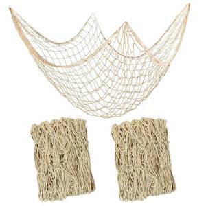 lot 18249 image: 2 PCS Fish Net Decorations, 80 x 40 Inch, Ocean Themed Party Decor Beach, Nautical Wall Hanging Fishing Net for Coastal Bedroom, Bathroom, or Under The Sea Party Decorations