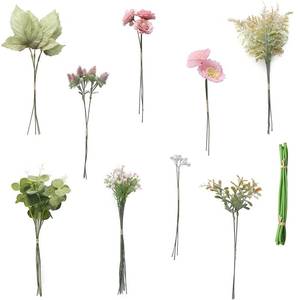 lot 18285 image: Floroom Artificial Greenery Stems Box Set, 45pcs with 6 Kinds of Faux Greenery Flowers Picks for DIY Bridal Bouquets Wedding Floral Arrangement Table Centerpieces, Dusty Rose & Green