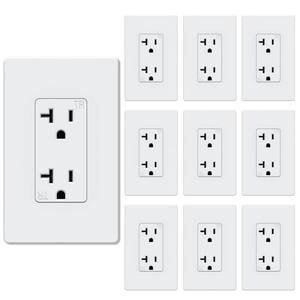 lot 18288 image: WEBANG 20 Amp Decorator Wall Outlet, Tamper Resistant Duplex Receptacle Outlet, Includ Screwless Electrical Outlet Plate, 20A 125V 2 Pole 3 Wire, Self-Grounding, ETL Listed, Matte White, 10 Pack