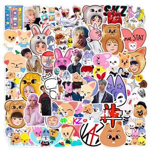 lot 18294 image: 50pcs Stray Kids Stickres for Kids Teens Korean Singer for Water Bottles Laptop Luggage Waterproof Vinyl Decals Reward Stickers (Black)