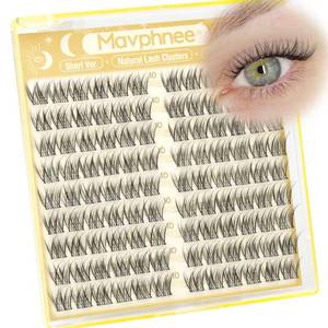lot 18296 image: 10MM Lash Clusters Natural Eyelash Clusters Clear Band Cluster Eyelash Extensions Wispy Cluster Lashes Short Individual Lashes Extensions DIY Lashes Pack (CC Curve, 108Pcs)