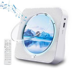 lot 18308 image: CD Player Portable Bluetooth 5.1 Desktop CD Player with HiFi Sound Speakers,Remote Control,Dust Cover,LED Display,Boombox FM Radio,USBAUX for Home,Kids (White)