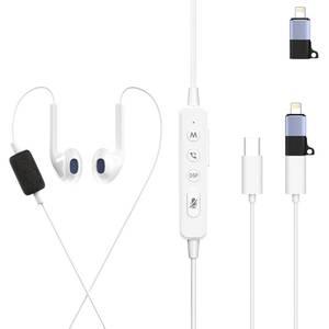 lot 18320 image: Sound Card Karaoke Headset with in-Ear Monitoring, Voice Changer, Reverberation, Built-in Sound Card, Karaoke Microphone, Portable Karaoke Headphones, Type C HiFi Wired Earbuds for Musician