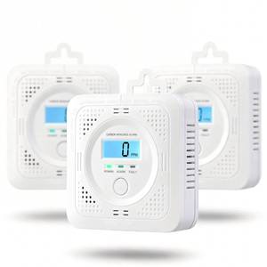 lot 18327 image: 3 Pack Carbon Monoxide Detector LCD Screen Real-Time Concentration Battery Fault LED 60-Second Self-Check History Alarm Peak Record Portable Travel Van Life RV Camping Hotel Home Safety Pet Family
