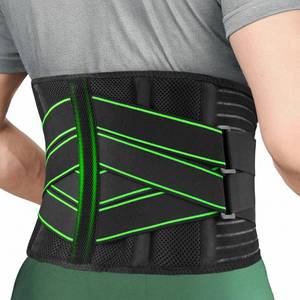 lot 18332 image: Flendix Lower Back Brace for Lower Back Pain, Breathable Back Support Belt, Lumbar Support for Men and Women, Back Brace with Adjustable Support Straps and Removable Lumbar Pad for Work & Everyday Use (Green, XXL (Waist 42.9-47.2))