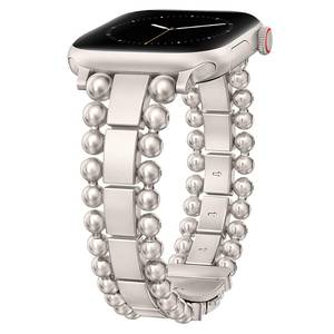 lot 18333 image: TOYOUTHS Beaded Bracelet Compatible with Apple Watch Bands 42414038mm Women, Dressy Fancy Stainless Steel Metal Elegant Jewelry Strap for iWatch Series 11 10 9 8 7 6 5 4 SE 3 2 1, Starlight