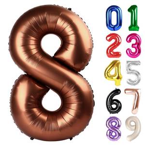 lot 18334 image: 8 Balloon - Coffee Brown Birthday Number Balloons, 40 Inch Large Foil Balloons for Men Women Boys Girls Coffee Brown Themed Birthday Decorations