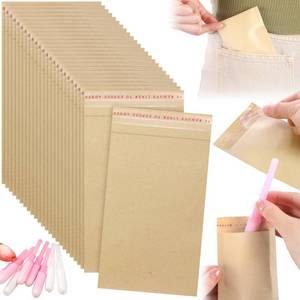 lot 18347 image: Saypacck 100 Pcs Tampons Disposal Bags Sanitary Napkin Disposal Bags Bulk Feminine Hygiene Disposal Bag Bulk Kraft Tampons Bag for Feminine Products with Self Adhesive for Women Girls, 5.91 x 3.15