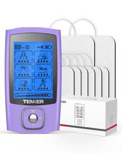 lot 18350 image: TENKER TENS Unit Muscle Stimulator, 24 Modes TENS EMS Machine for Shoulder, Sciatica, Back Pain Relief, Rechargeable Electronic Pulse Massager with 2x2 and 2x4 Electrode Pads