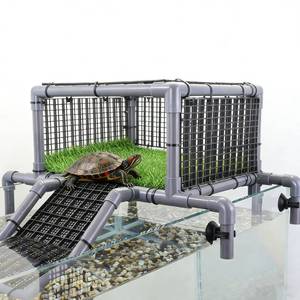 lot 19253 image: MLONDHSU Extra Large Turtle Basking Platform, Heavy-Duty Above Tank Dock & Ramp for Aquatic Turtles, Fits 18-20 Wide 50-90Gallon, Turtle Tank Accessories