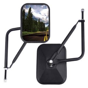 lot 19262 image: JUSTTOP Mirrors Doors Off, Side View Mirrors Compatible with Jeep Wrangler CJ YJ TJ JK JL & Unlimited��Quicker Install Door Hinge Mirror for Safe Doors Off Driving, Car Exterior Accessories- 2Pack