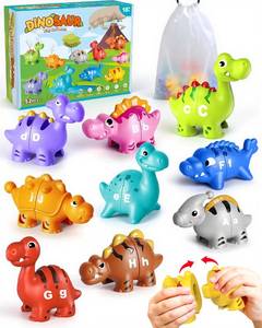 lot 19272 image: 52 PCS Dinosaur Alphabet Learning Toys for Toddlers Kids 3-5, 10 Different Dinosaur Figures, Double Sided ABC Matching Game, Preschool Activities Montessori Fine Motor Toys for Toddlers Kids