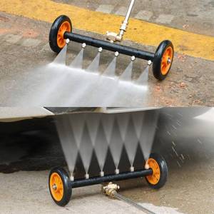 lot 19310 image: Undercarriage Pressure Washer Attachment, Siebwin 16 Dual-Function Water Broom for Pressure Washer Undercarriage Cleaner with 3 Pieces Extension Wand, 4000 PSI, Orange