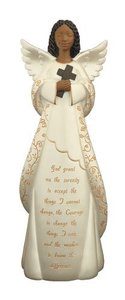 lot 19328 image: Ebony Treasures� Serenity Prayer with Cross �� Inspirational Figurine with Faith Message, Elegant Home D�cor, Religious Gift for Encouragement & Spiritual Uplift