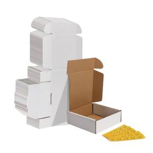 lot 19349 image: HORLIMER 6x6x2 inches Shipping Boxes Set of 50, White Corrugated Cardboard Box Literature Mailer
