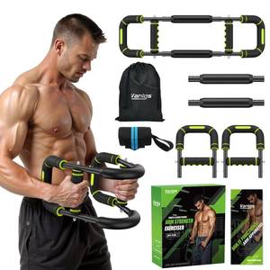 lot 19357 image: Vanlgs Twister Arm Trainer for Men, Chest Workout Equipment 5-Level Adjustable (40-130lb) with Ergonomic 27° Targets BicepsClipThigh, Portable Exerciser for Home Gym Travel Fitness, Green