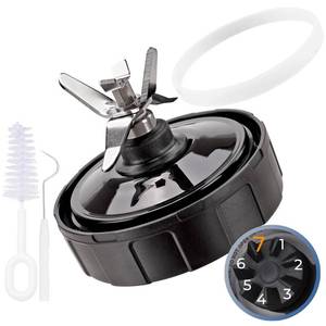 lot 20214 image: 7 Fins Blender Blade Replacement Parts for Ninja,Extractor Blade Assembly Compatible with Ninja BN401 BN701 BN751 BN801 BL480-30 BL642-30 BL682 BL687 NN102 BL2012,with Hook, Brush, Rubber Gasket