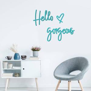 lot 20227 image: Blulu Hello Gorgeous Wall Decor Sign Hello Gorgeous Wall Art Minimalist Wooden Words Decor for Lash Room, Salon, Vanity or Makeup Room, Bathroom, Bedroom, Office(Blue)