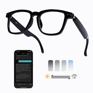 lot 20228 image: MNVOEQ AI Smart Wireless Bluetooth Translation Glasses for MenWomen with SpeakersBluetooth&140 Languages Translation SportsTravelDriveBusniess (C1AIColor Change LensesBlack)
