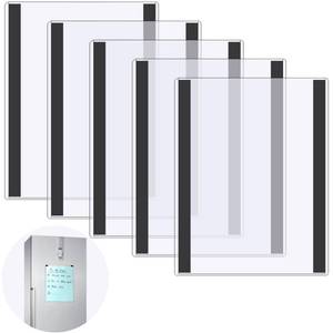 lot 20241 image: Nufiwra 5 Pcs 8.5 x 11 Rigid Magnetic Sign Holders - Clear Plastic Document Frames with Magnet Borders for Letter Size Posters - Perfect for Home, Office, and Store Displays