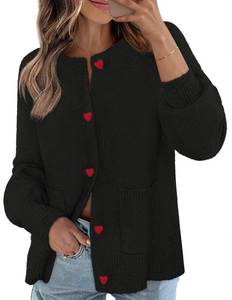 lot 20275 image: MEROKEETY Womens Cardigan Sweaters 2026 Fall Trendy Chunky Knit Button Up Cute Winter Long Sleeve Open Front Coats, Black, Small