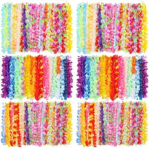 lot 20279 image: Yuxung 500 Pcs Hawaiian Leis Bulk Luau Leis Necklace Hawaiian Flower Tropical Floral Necklace for Adults Luau Holiday Wedding Beach Birthday Party Supplies Decor Multi Color(Bright Color)