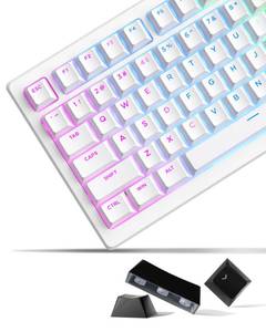 lot 20288 image: SDYZ x XVX Doubleshot PBT Keycaps for Mechanical Keyboards - Shine Through Keycaps, Full 131 Key Set, OEM Profile, Backlit - White