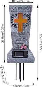 lot 17699 image: Solar Powered Memorial Cross Lantern with LED Light