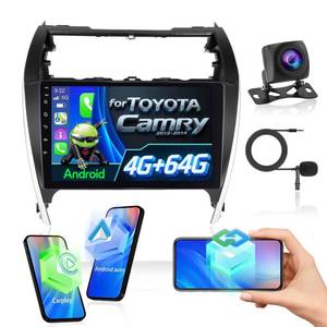 lot 1676 image: 4G64G Car Radio for Toyota Camry 2012 2013 2014 with Wireless CarplayAndroid Auto, Volxcereo 10 inch Touch Screen Stereo Support GPS, Bluetooth, SWC, EQ DSP Audio