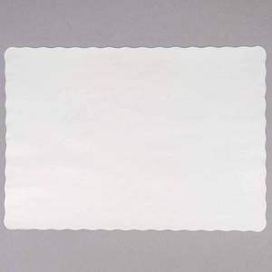lot 1677 image: Off-White Colored Paper Placemat with Scalloped Edge - 1000Case Size 10 x 14 by Guffman