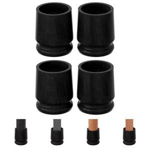 lot 1690 image: TQVAI Large Bed Risers Heavy Duty, 5 H(Inner 4 H), 2200 LBS Loading Capacity, Anti-Fall Edge, 4 Pack Wooden Bed Lifts Risers with Non-Slip Pads for King Queen Twin Full Bed Frame, Black