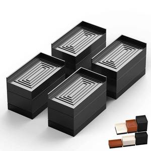 lot 1695 image: Furniture Risers, Tclouda BedSofaDeskTableChair LegFridge Lifts to 1.5, 3 and 4 in, Rectangle Adjustable Risers Blocks for Extenders, Heavy Duty Supports Up to 1300 Lbs, 3 in-Black-Rectangle