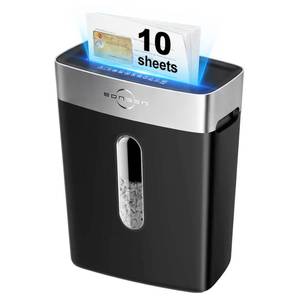 lot 1704 image: BONSEN 10-Sheet Shredders for Home Office Heavy Duty, P-4 High Security Cross Cut Paper Shredder with 8.7 Wide Entry, 4-Gallon Bin with Window, Bundle 50-Pack Shredder Lubricant Sheets